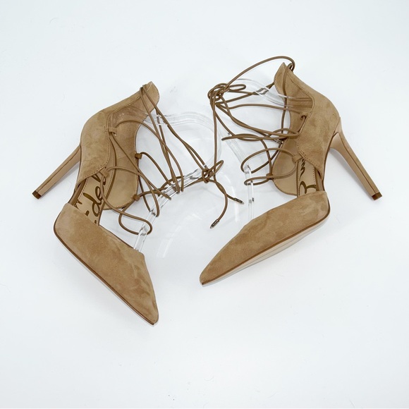 Sam Edelman Helaine Tan Suede Strappy Heels Size 9 - Picture 5 of 9